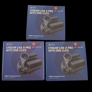 EMEET StreamCam One Webcam (Set of 3) with 2 Collapsible Tripods